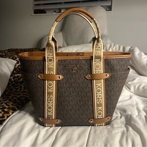 Michael Kors Brown and Tan Tote Bag